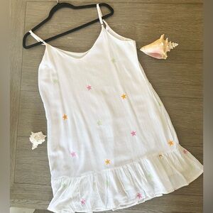 Versona White skater dress with embroidered stars size M